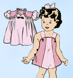Anne Adams 4747: 1940s Cute Baby Girl Dress & Romper Sz1 Vintage Sewing Pattern