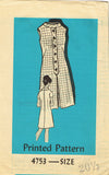 1960s Vintage Mail Order Sewing Pattern 4753 Uncut Plus Size Sheath Dress 43 B