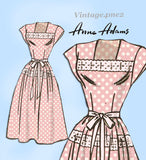 1940s Vintage Anne Adams Sewing Pattern 4781 Misses WWII Day Dress Sz 29 Bust