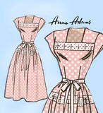 1940s Vintage Anne Adams Sewing Pattern 4781 Misses WWII Day Dress Sz 29 Bust