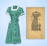 1940s Original Vintage Mail Order Pattern 4785 Uncut WWII Misses Dress Sz 32 B