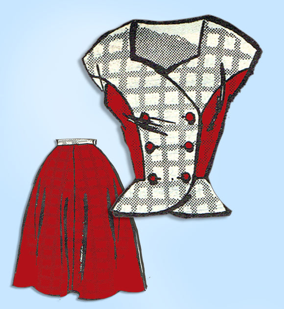 1950s Vintage Anne Adams Sewing Pattern 4791 Uncut Misses Peplum Suit Sz 36 Bust