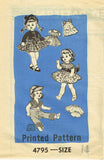 Anne Adams 4795: 1950s Uncut 14 Inch Doll Clothes Set Vintage Sewing Pattern