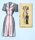 1940s Vintage Anne Adams Sewing Pattern 4795 Plus Size Misses WWII Dress 46 Bust - Vintage4me2