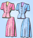 1940s Vintage Anne Adams Sewing Pattern 4805 Misses WWII Scalloped Suit Sz 16 - Vintage4me2