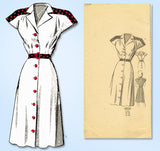 1940s Original Vintage Anne Adams Pattern 4806 Uncut Misses Shirtwaist Dress 34B
