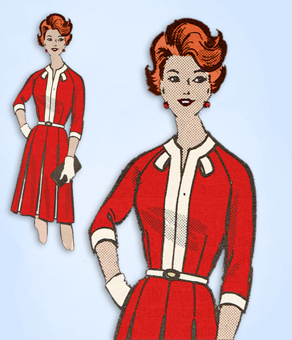 1960s Vintage Mail Order Sewing Pattern 4816 Women's Street Dress Size 37 Bust