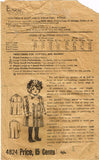 1910s Antique Mail Order Sewing Pattern 4824 Baby Girls Victorian Coat Size 1 - Vintage4me2