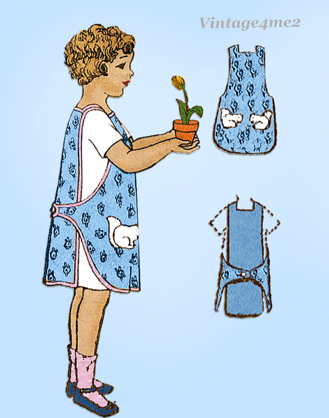 Mail Order 4828: 1920s Sweet Toddler Girls Apron Size 4 Vintage Sewing Pattern