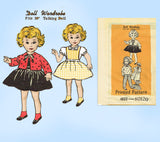 1960s Vintage Anne Adams Sewing Pattern 4833 20 Inch Talking Doll Clothes Set