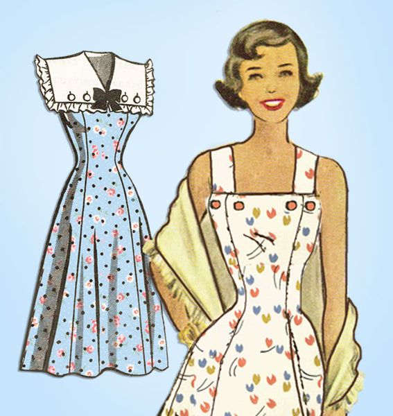 1950s Vintage Anne Adams Sewing Pattern 4834 Uncut Misses Sun Dress Sz 34 Bust - Vintage4me2