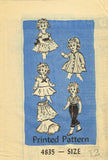 Anne Adams 4835: 1950s Cute Little Girl Doll Clothes Set Vintage Sewing Pattern 12 Inch