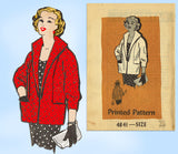 1950s Vintage Anne Adams Sewing Pattern 4841 Stylish Misses Coat Sz 40 Bust