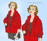 1950s Vintage Anne Adams Sewing Pattern 4841 Stylish Misses Coat Sz 40 Bust