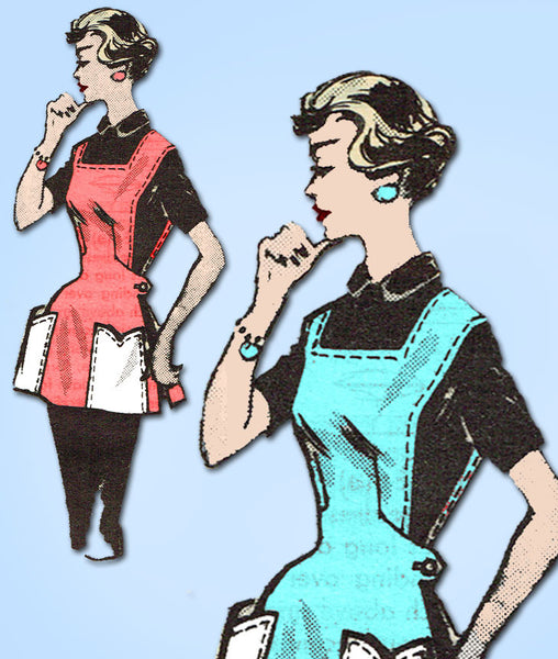 1950s Vintage Anne Adams Sewing Pattern 4852 Uncut Misses Coverall Apron 34-36 B