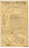 1910s Antique Mail Order Sewing Pattern 4860 Junior Girls Edwardian Dress Sz 14
