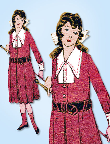 1910s Antique Mail Order Sewing Pattern 4860 Junior Girls Edwardian Dress Sz 14
