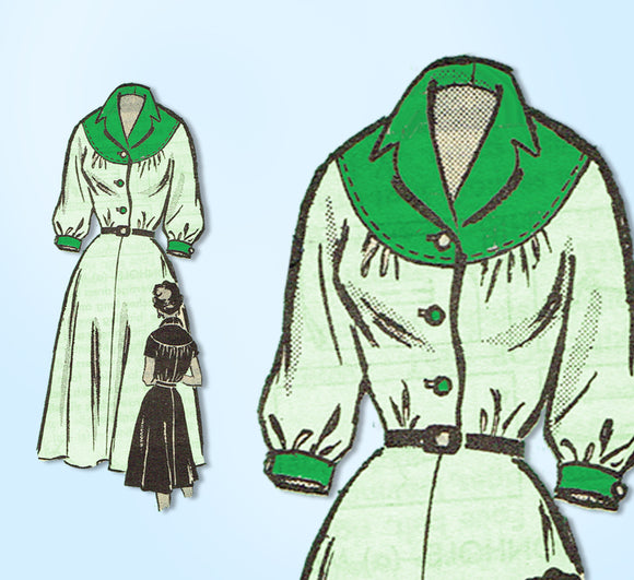 1950s Original Vintage Anne Adams Pattern 4861 Misses Shirtwaist Dress Size 34 B