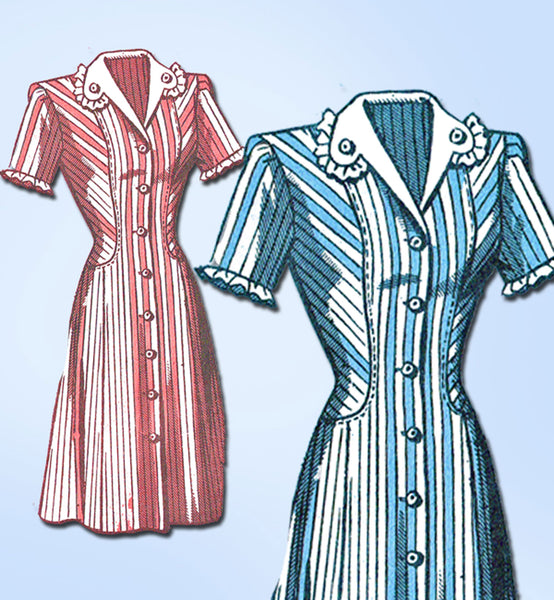 1940s Vintage Mail Order Sewing Pattern 4866 Misses Princess Cut Dress Size  32 B