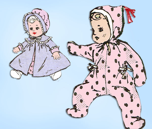 1950s Vintage Anne Adams Sewing Pattern 4870 Cute 16 Inch Baby Doll Clothes Set