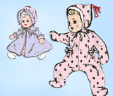 1950s Vintage Anne Adams Sewing Pattern 4870 Cute 16 Inch Baby Doll Clothes Set