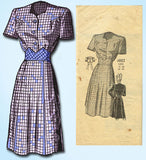1940s Vintage Anne Adams Sewing Pattern 4882 Plus Size WWII Dress Size 42 Bust - Vintage4me2