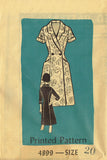 Anne Adams 4899: 1950s Uncut Misses House Dress Size 40 B Vintage Sewing Pattern