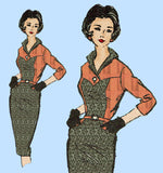 Anne Adams 4906: 1950s Uncut Misses Dress Sz 38 B Vintage Sewing Pattern