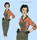 Anne Adams 4906: 1950s Uncut Misses Dress Sz 38 B Vintage Sewing Pattern