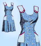 Anne Adams 4930: 1940s Misses Farm Kitchen Apron Size SM Vintage Sewing Pattern