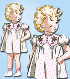 1940s Vintage Anne Adams Sewing Pattern 4939 Uncut Girls Dress & Romper Sz 6 mo - Vintage4me2