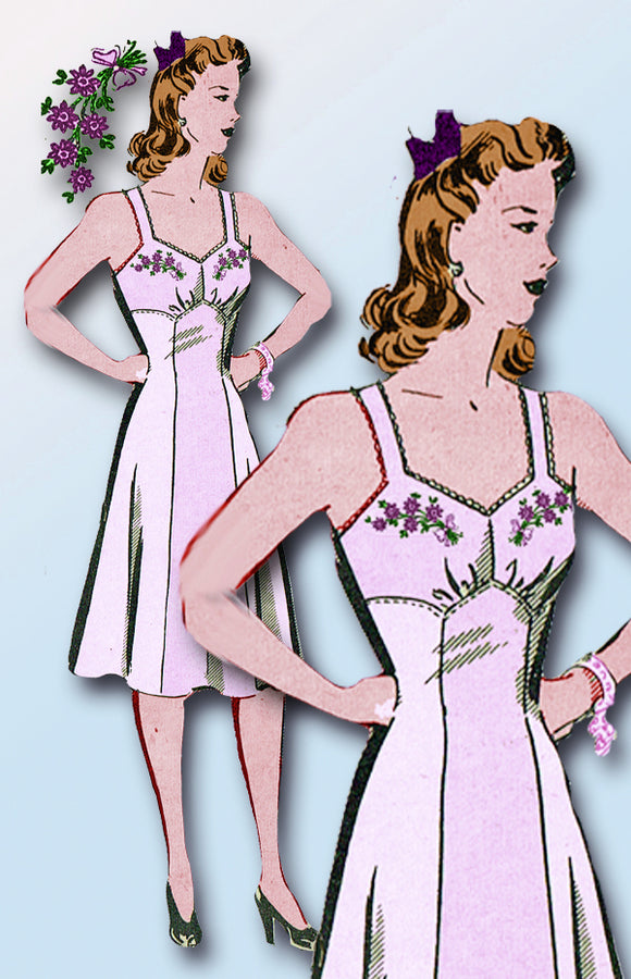 1940s Vintage Anne Adams Sewing Pattern 4945 Misses Slip with Bra Top Sz 32 Bust