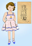 1940s ORIG Vintage Mail Order Sewing Pattern 4947 Toddler Girls Sun Dress Size 4