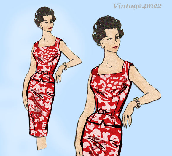 Anne Adams 4984: 1960s Misses 2 Piece Dress Size 37 Bust Vintage Sewing Pattern
