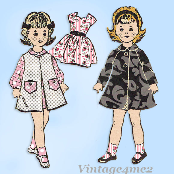 Anne Adams 4988: 1960s Cute 16 Inch Doll Clothes Set Vintage Sewing Pattern