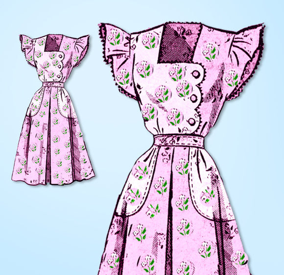 1940s Vintage Anne Adams Sewing Pattern 4988 Misses WWII Dress Size 12 30 Bust