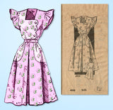 1940s Vintage Anne Adams Sewing Pattern 4988 Misses WWII Dress Size 12 30 Bust