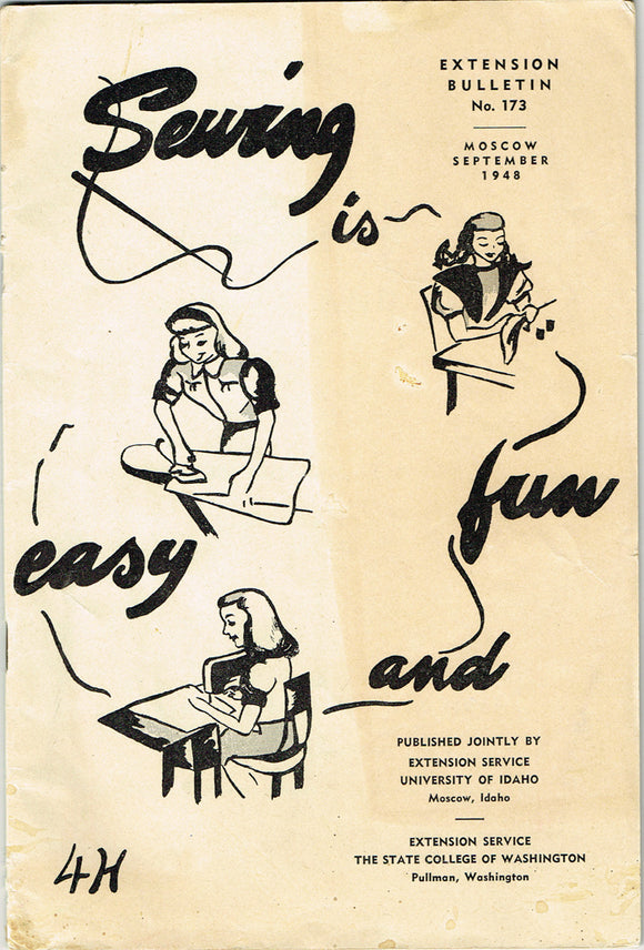 1940s Vintage 4H Extension Booklet 173 Sewing is Easy and Fun Original from 1948