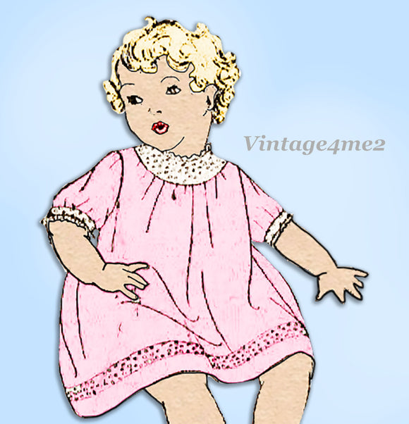 Mail Order 5009: 1910s Sweet Baby Dress Slip & Drawers Sz 1 VTG Sewing Pattern