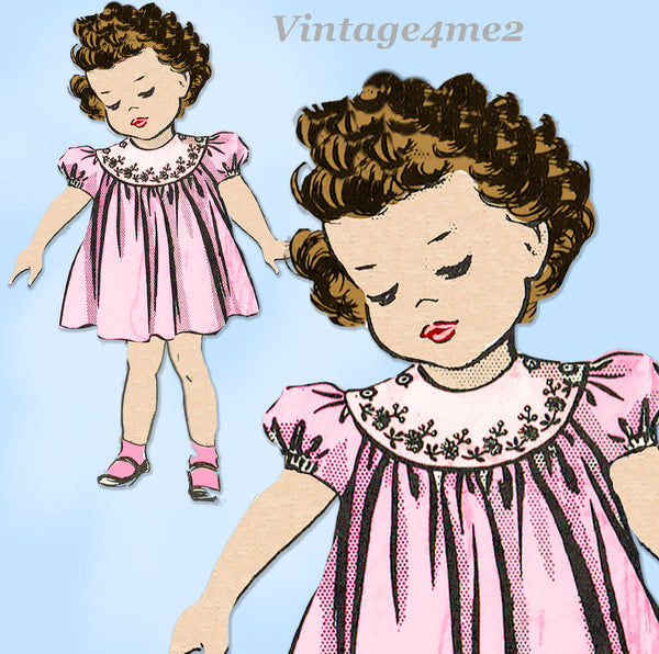 Mail Order 5157: 1950s Cute Toddlers Girls Dress Sz 2/3/4 Vintage Sewing Pattern