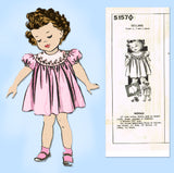 Mail Order 5157: 1950s Cute Toddlers Girls Dress Sz 2/3/4 Vintage Sewing Pattern