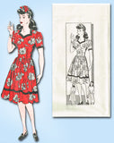 1940s Vintage Mail Order Sewing Pattern 539 FF MIsses WWII Sweetheart Dress 31 B - Vintage4me2