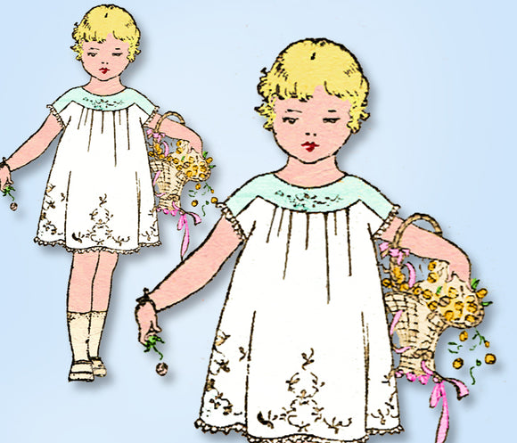 1930s Original Vintage Mail Order Pattern 5527 Sweet Baby Girls Dress Size 1