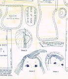 1950s Vintage Laura Wheeler Transfer Pattern 566 Uncut Brother Sister Sock Dolls