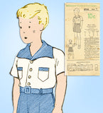 1930s Vintage Woman's World Sewing Pattern 5768 Uncut Toddler Boys Suit Size 4