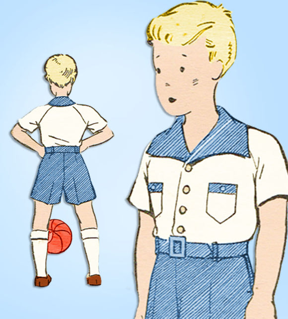1930s Vintage Woman's World Sewing Pattern 5768 Uncut Toddler Boys Suit Size 4
