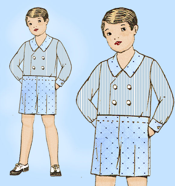 1920s Vintage Mail Order Sewing Pattern 5988 Toddler Boys One Piece Suit Sz 6