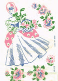 1950s Four Color Vintage Brand_Textilprint 7043 Garden Girl Uncut No Sew Transfer