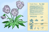 1940s Alice Brooks Embroidery Transfer 7067 Uncut Pansy Pillowcases and Towels