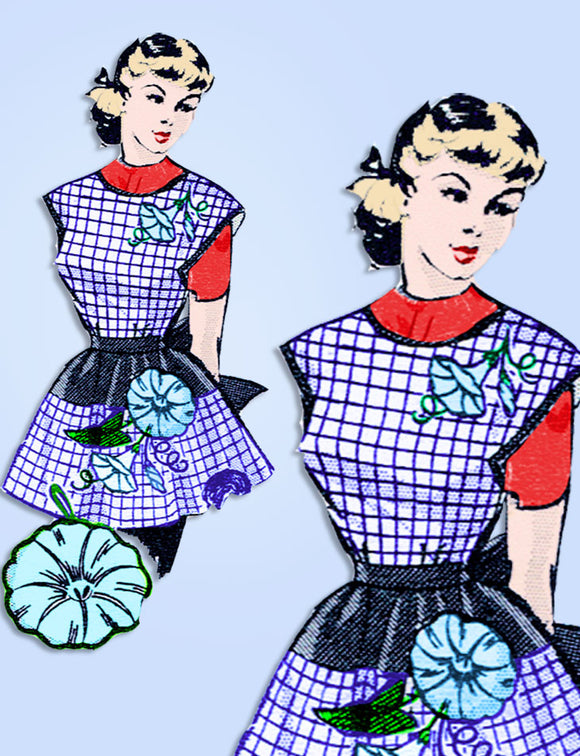 1950s Vintage Mail Order Transfer & Sewing Pattern 7202 Uncut Misses Apron